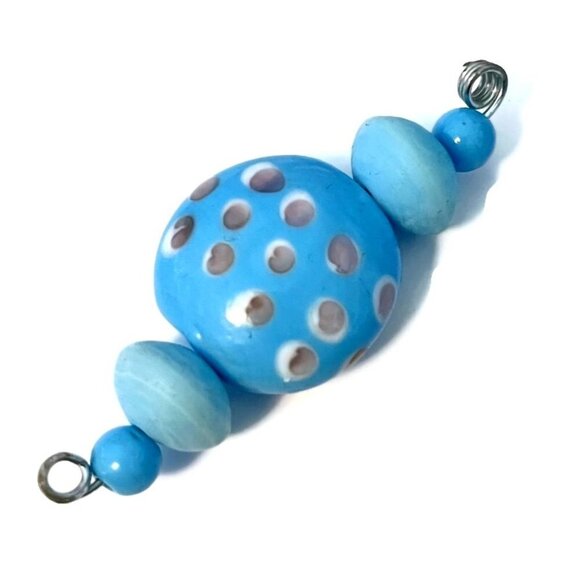 As Low As $2 Sky Blue & Lavender Handmade Lampwork Artisan Bead Mix (5) - Picture 1 of 2